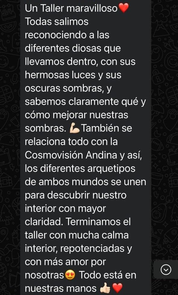 Testimonio de una participante de los talleres de Patricia Mosto